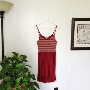 Rainbow red summer dress